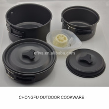 Fabrication 8pcs léger en plein air Camping Randonnée Cookware Backpacking Cuisine Picnic Bowl Pot Pan Set